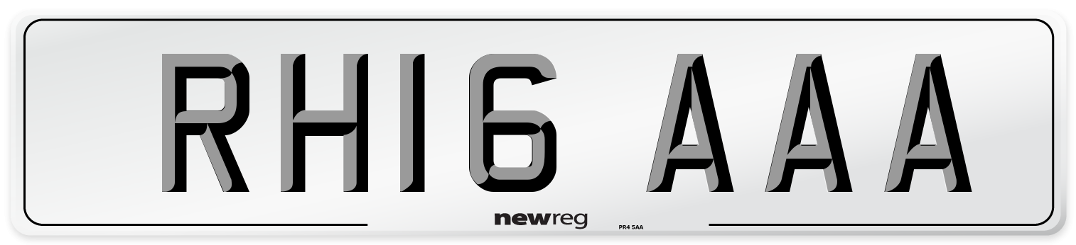 RH16 AAA Number Plate from New Reg